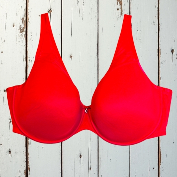 Curvy Couture Plus Size Women's Sheer Mesh lined Plunge T-Shirt Bra 42H NWT - Picture 2 of 9